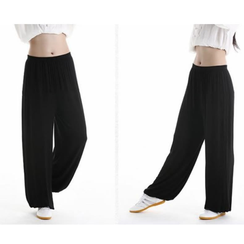 Summer Elastic Waist Tai Chi Qigong Practice Modal Unisex Pants