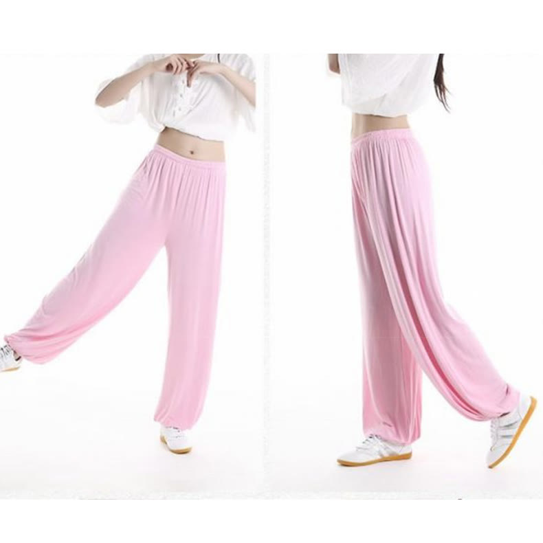 Summer Elastic Waist Tai Chi Qigong Practice Modal Unisex Pants