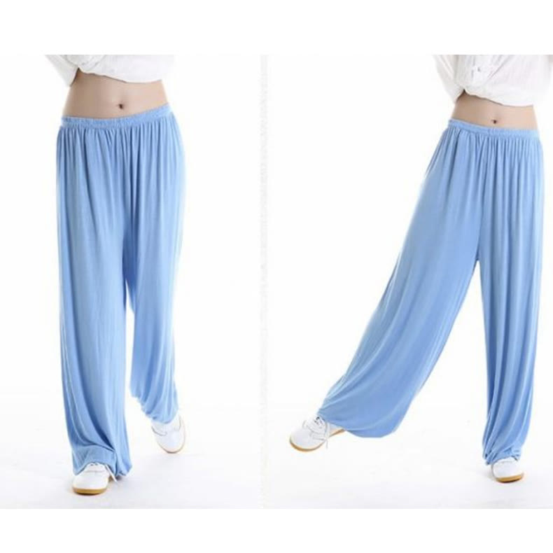 Summer Elastic Waist Tai Chi Qigong Practice Modal Unisex Pants