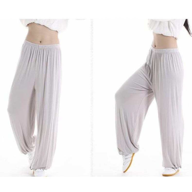 Summer Elastic Waist Tai Chi Qigong Practice Modal Unisex Pants