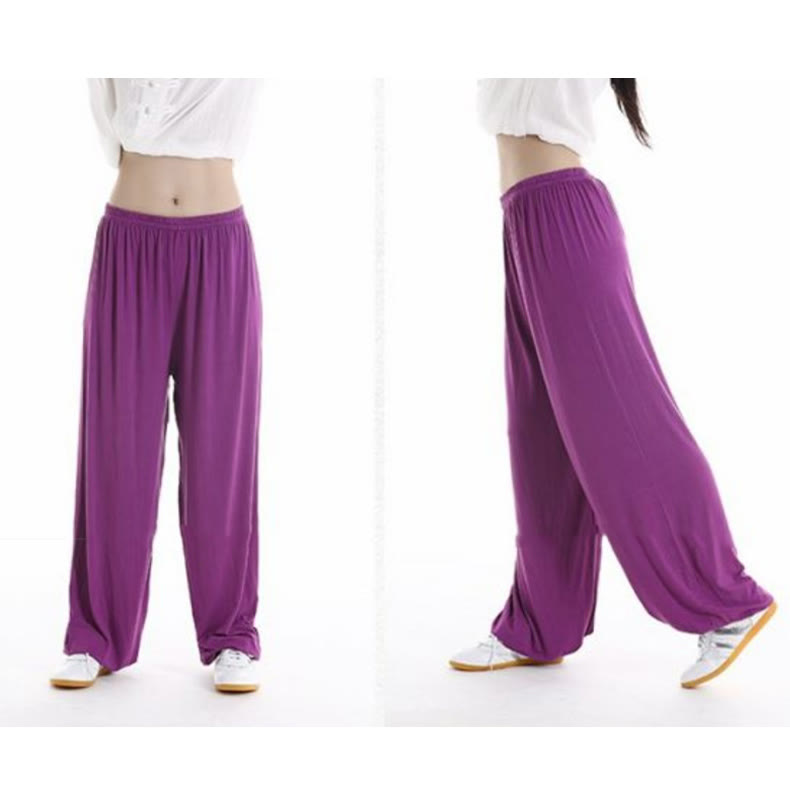Summer Elastic Waist Tai Chi Qigong Practice Modal Unisex Pants