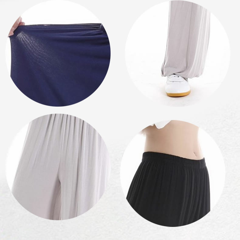 Summer Elastic Waist Tai Chi Qigong Practice Modal Unisex Pants