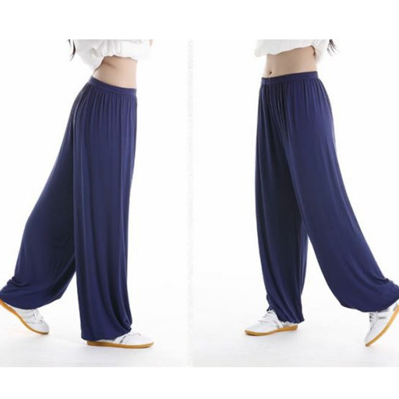 Summer Elastic Waist Tai Chi Qigong Practice Modal Unisex Pants