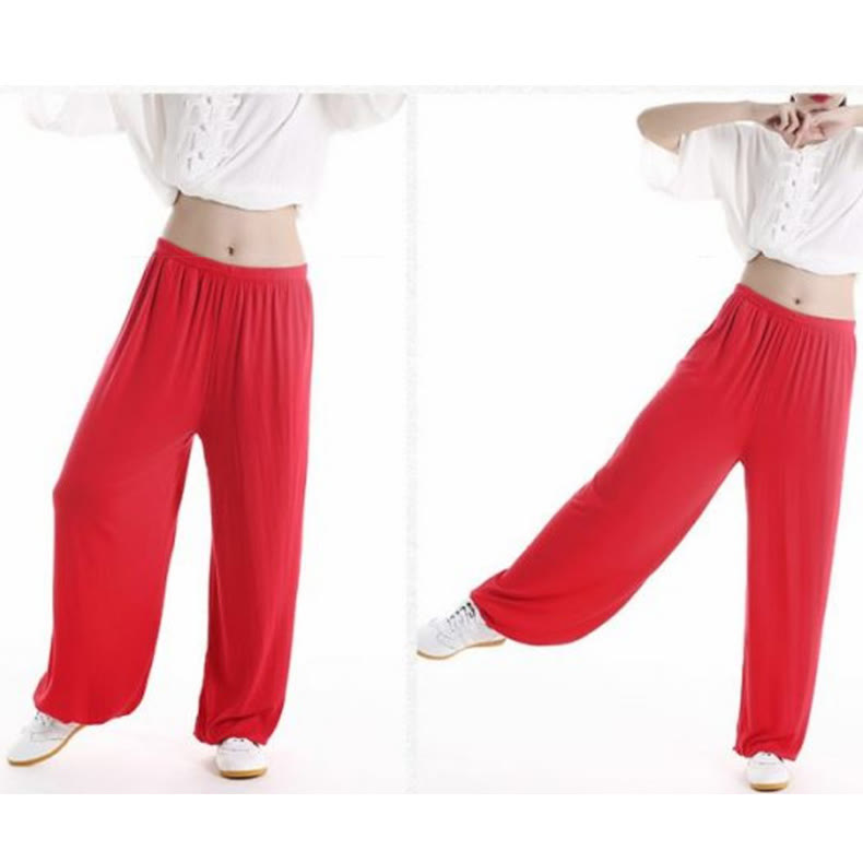Summer Elastic Waist Tai Chi Qigong Practice Modal Unisex Pants
