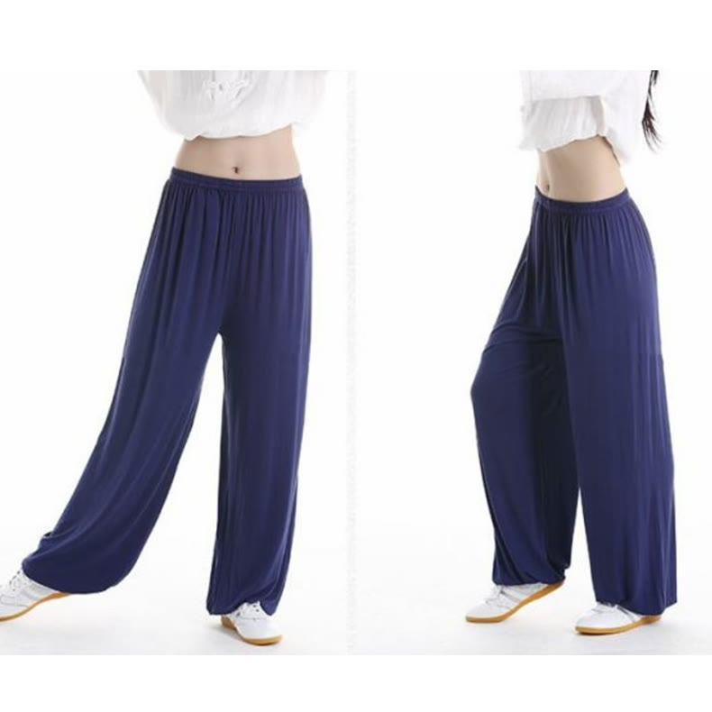 Summer Elastic Waist Tai Chi Qigong Practice Modal Unisex Pants
