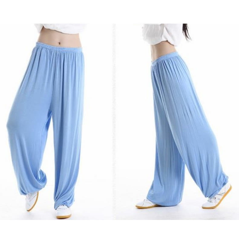 Summer Elastic Waist Tai Chi Qigong Practice Modal Unisex Pants