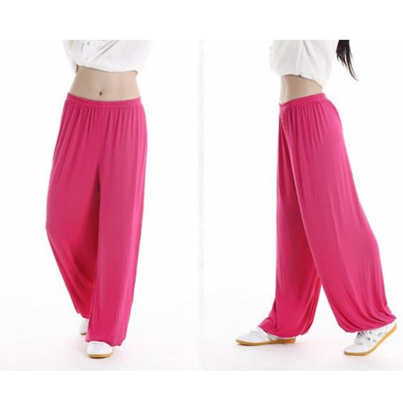 Summer Elastic Waist Tai Chi Qigong Practice Modal Unisex Pants