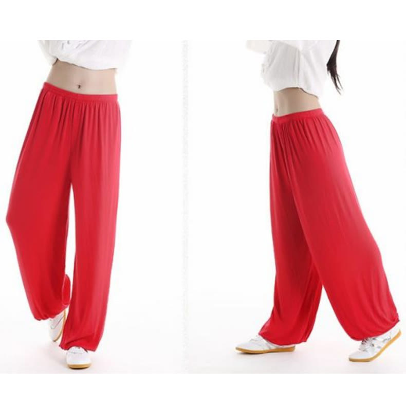 Summer Elastic Waist Tai Chi Qigong Practice Modal Unisex Pants