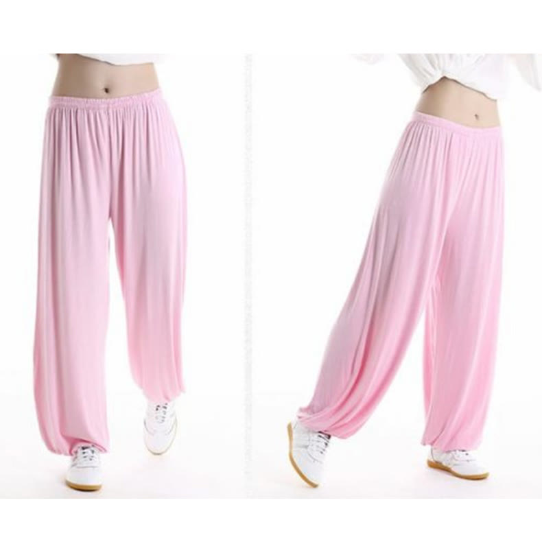 Summer Elastic Waist Tai Chi Qigong Practice Modal Unisex Pants