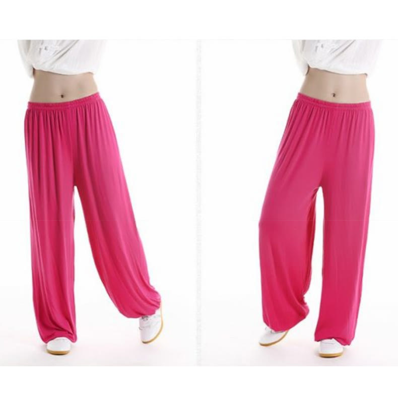 Summer Elastic Waist Tai Chi Qigong Practice Modal Unisex Pants