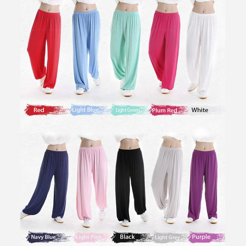 Summer Elastic Waist Tai Chi Qigong Practice Modal Unisex Pants