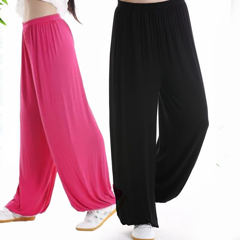 Summer Elastic Waist Tai Chi Qigong Practice Modal Unisex Pants
