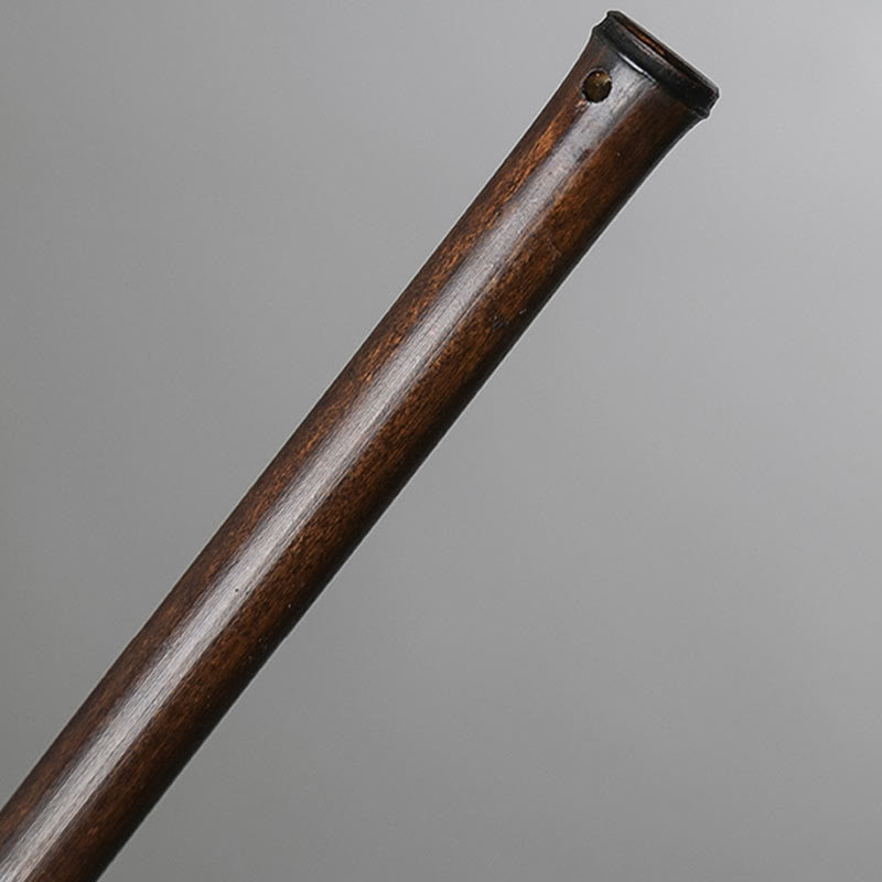 Vintage Chinese Style Handmade Round Octagonal Shaped Bamboo Long Handle Fan