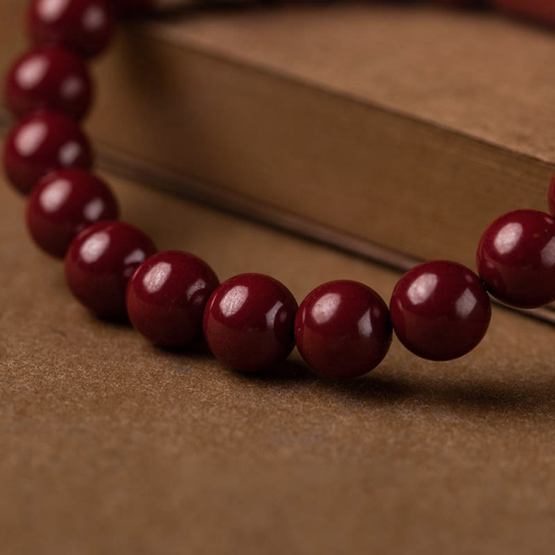 Natural Cinnabar Heart Sutra Blessing Bracelet