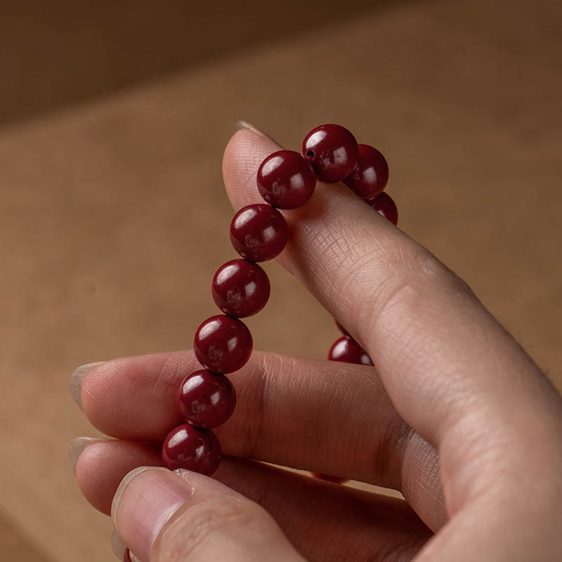 Natural Cinnabar Heart Sutra Blessing Bracelet