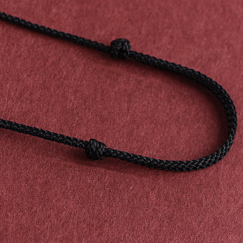 999 Sterling Silver Six True Word Heart Sutra String Necklace Pendant