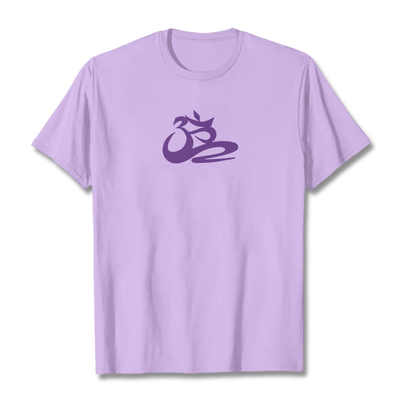 Soft Cotton Crewneck OM Graphic Meditation T-Shirt