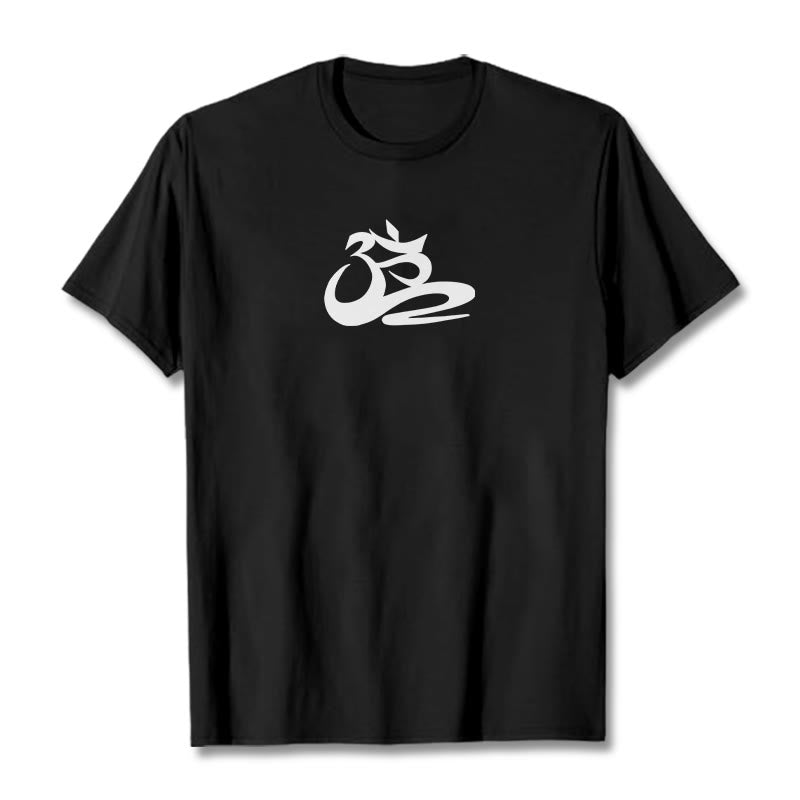 Soft Cotton Crewneck OM Graphic Meditation T-Shirt