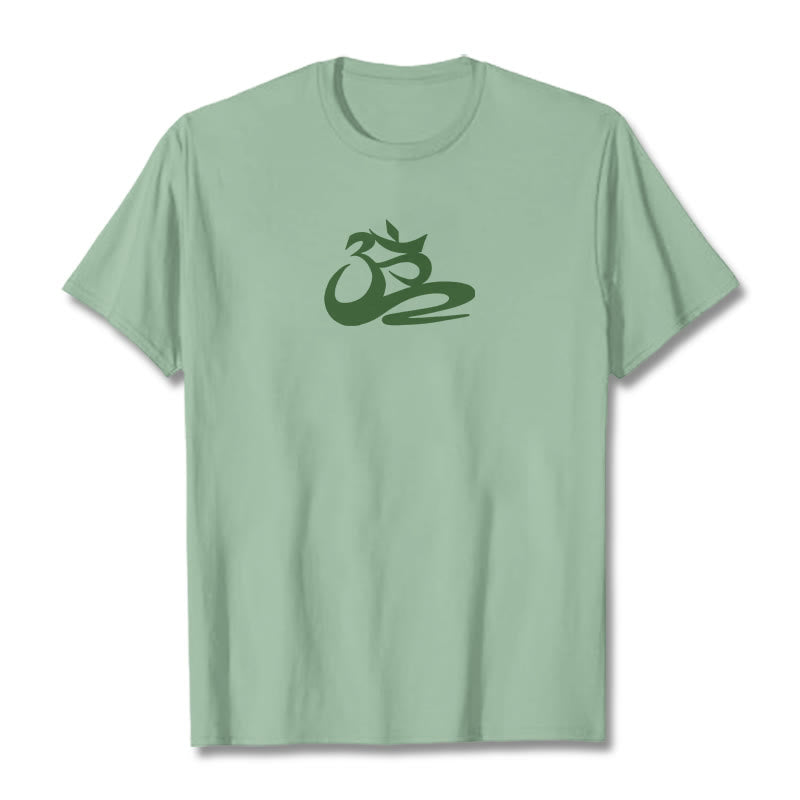 Soft Cotton Crewneck OM Graphic Meditation T-Shirt