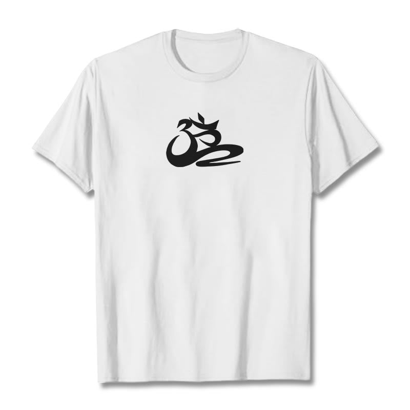 Soft Cotton Crewneck OM Graphic Meditation T-Shirt