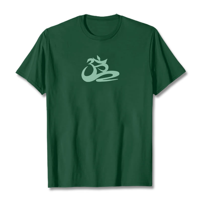 Soft Cotton Crewneck OM Graphic Meditation T-Shirt
