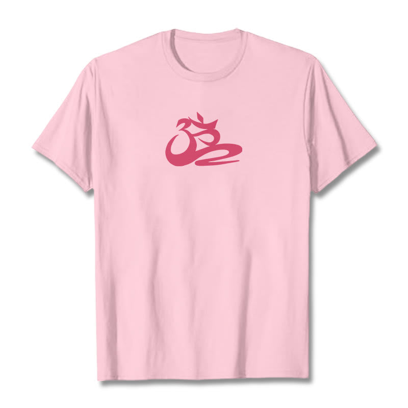 Soft Cotton Crewneck OM Graphic Meditation T-Shirt