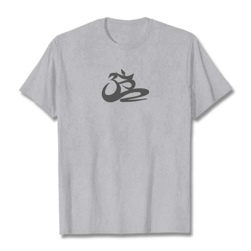 Soft Cotton Crewneck OM Graphic Meditation T-Shirt