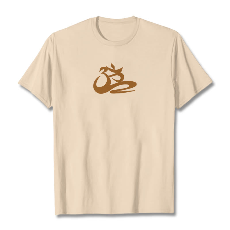 Soft Cotton Crewneck OM Graphic Meditation T-Shirt