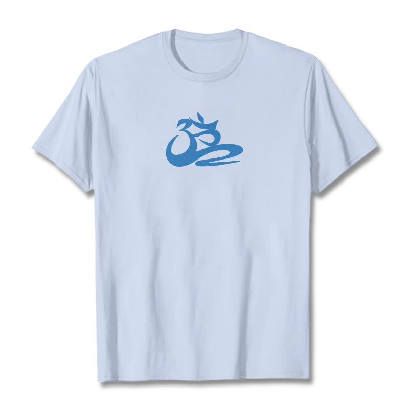 Soft Cotton Crewneck OM Graphic Meditation T-Shirt