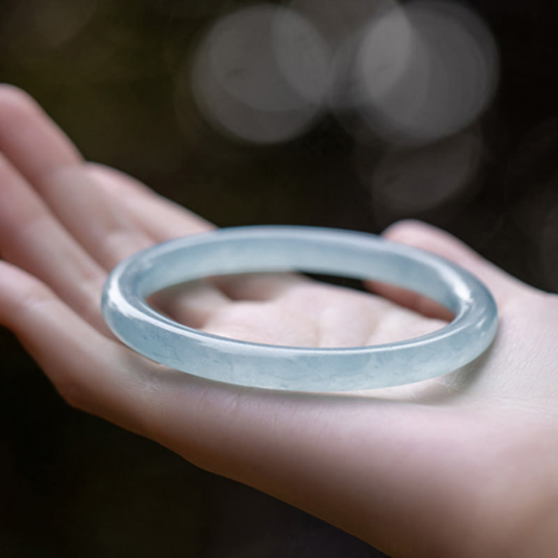 Natural Aquamarine Serenity Bangle Bracelet