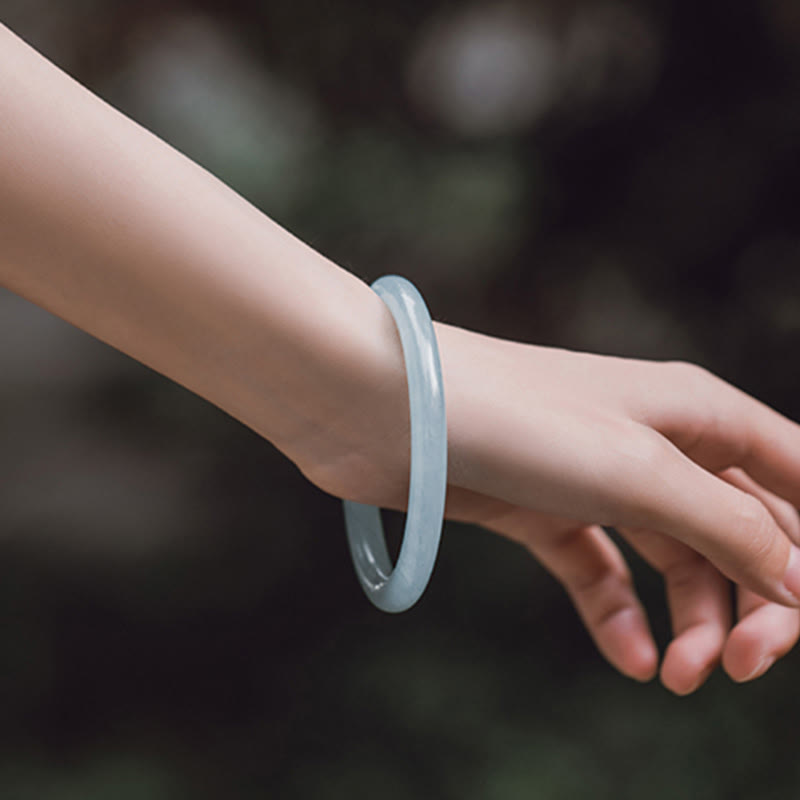 Natural Aquamarine Serenity Bangle Bracelet