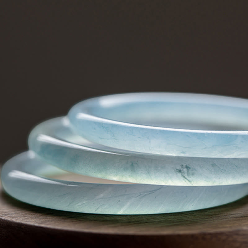 Natural Aquamarine Serenity Bangle Bracelet