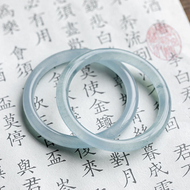 Natural Aquamarine Serenity Bangle Bracelet