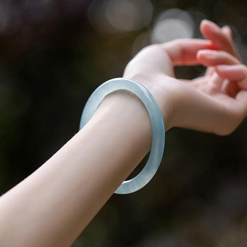 Natural Aquamarine Serenity Bangle Bracelet