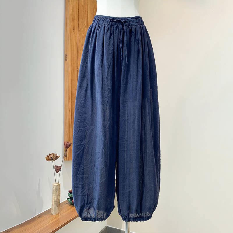 Tactile Linen Drawstring Harem Meditation Pants