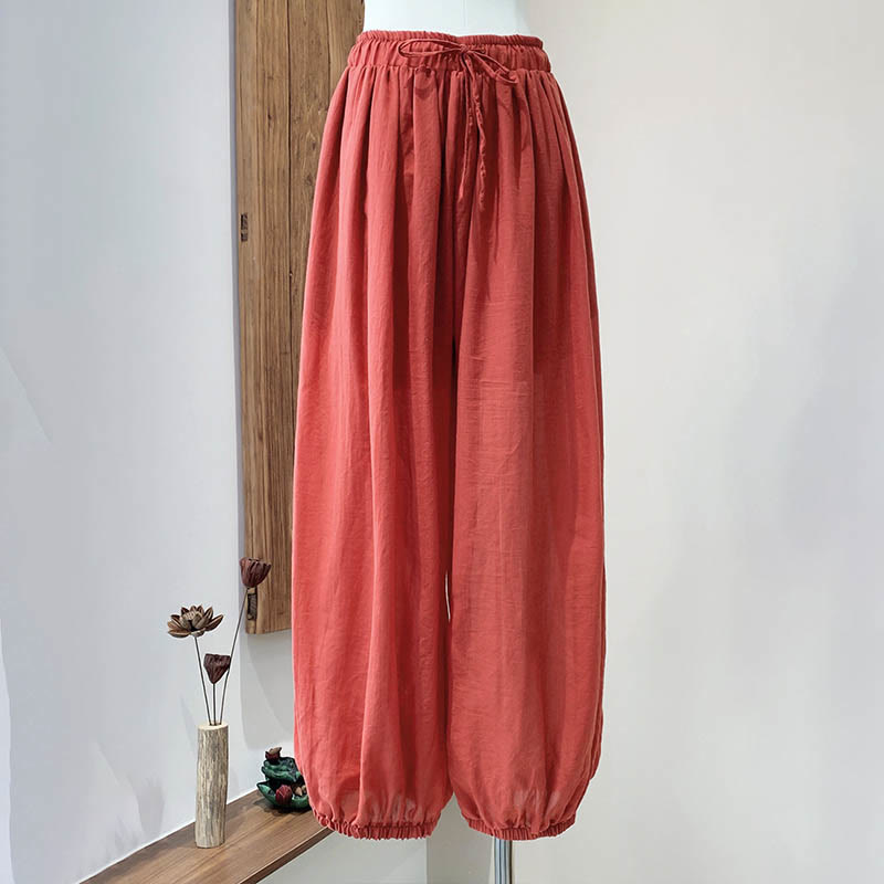 Tactile Linen Drawstring Harem Meditation Pants