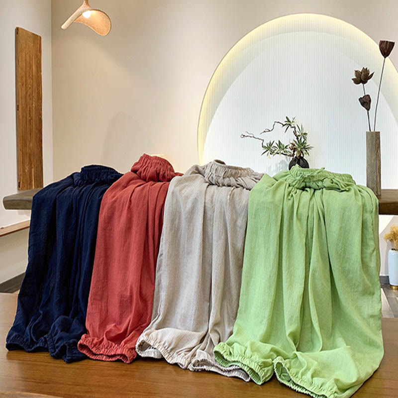 Tactile Linen Drawstring Harem Meditation Pants