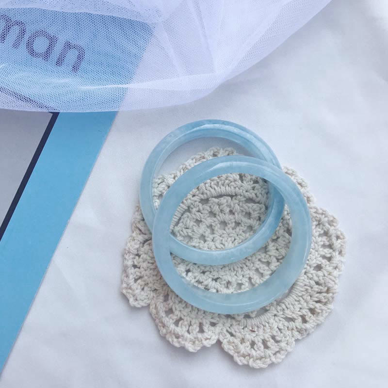 Natural Aquamarine Blessing Bangle Bracelet