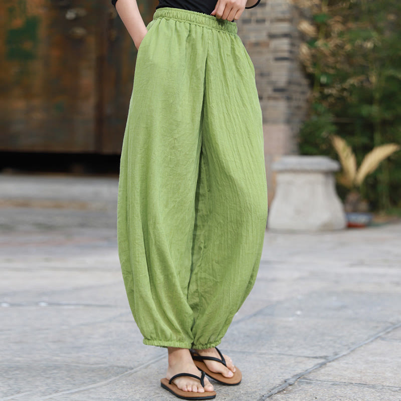 Casual Summer Women's Cotton Pants With Pockets
