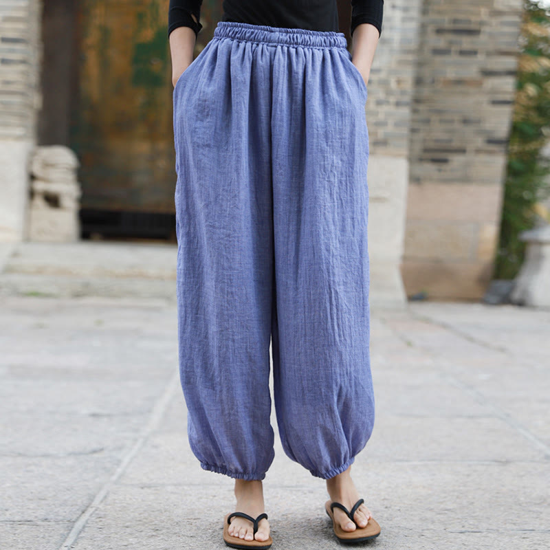 Casual Summer Women's Cotton Pants With Pockets