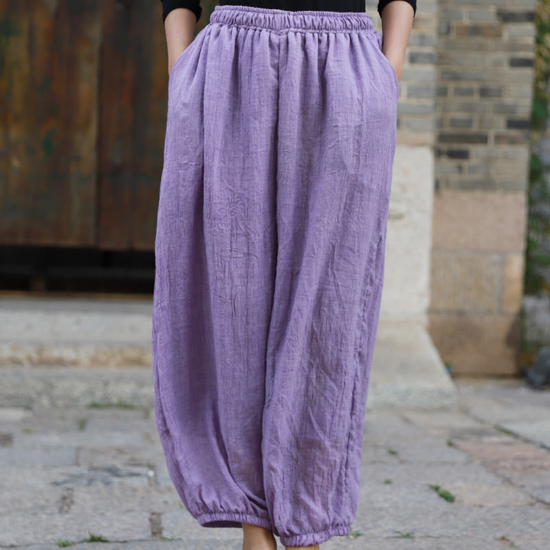 Casual Summer Women's Cotton Pants With Pockets