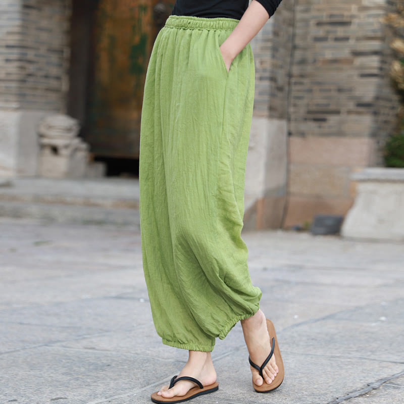 Casual Summer Women's Cotton Pants With Pockets