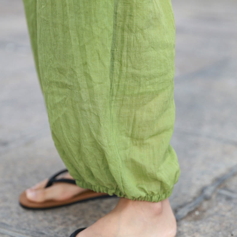 Casual Summer Women's Cotton Pants With Pockets