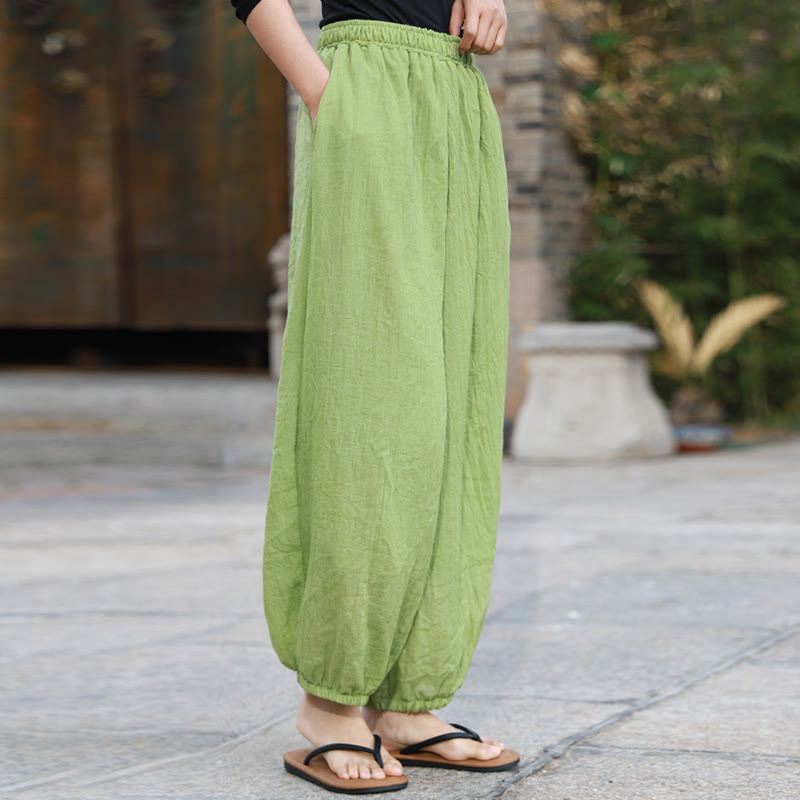Casual Summer Women's Cotton Pants With Pockets