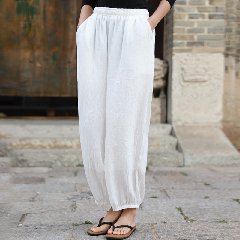 Casual Summer Women's Cotton Pants With Pockets