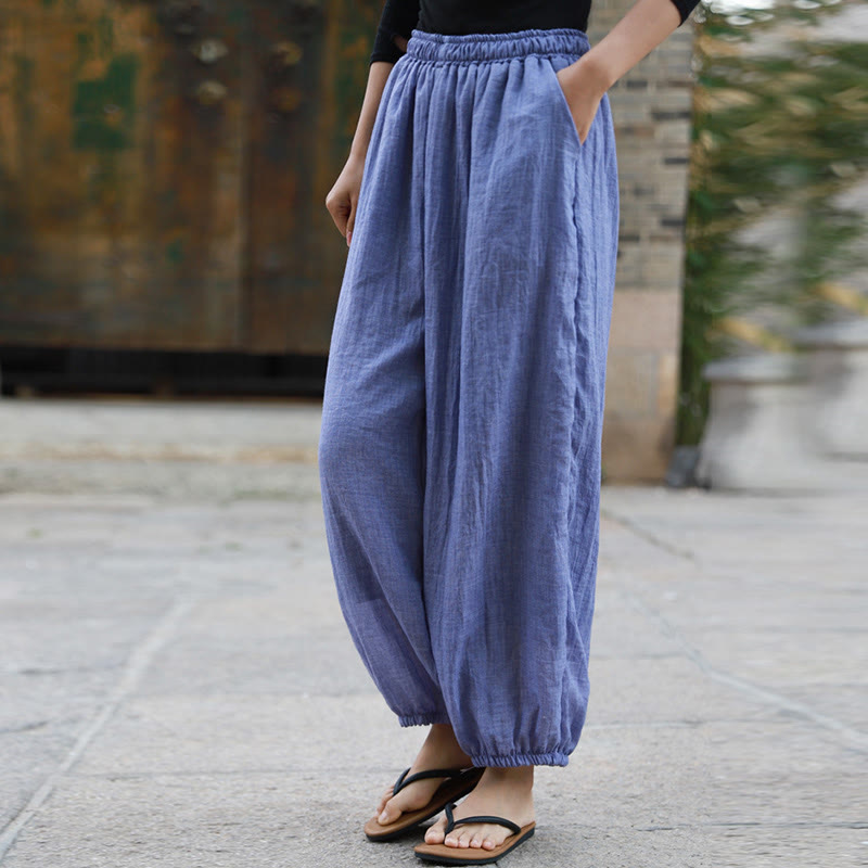 Casual Summer Women's Cotton Pants With Pockets
