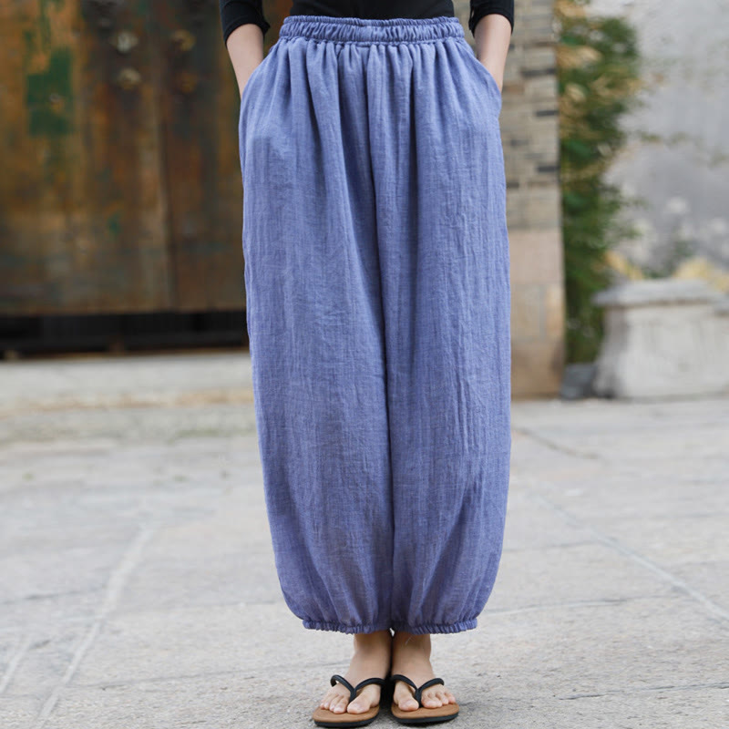 Casual Summer Women's Cotton Pants With Pockets
