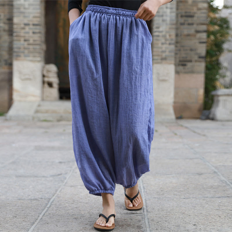 Casual Summer Women's Cotton Pants With Pockets