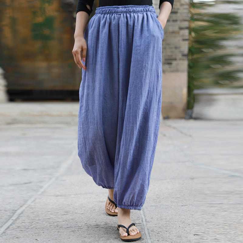 Casual Summer Women's Cotton Pants With Pockets