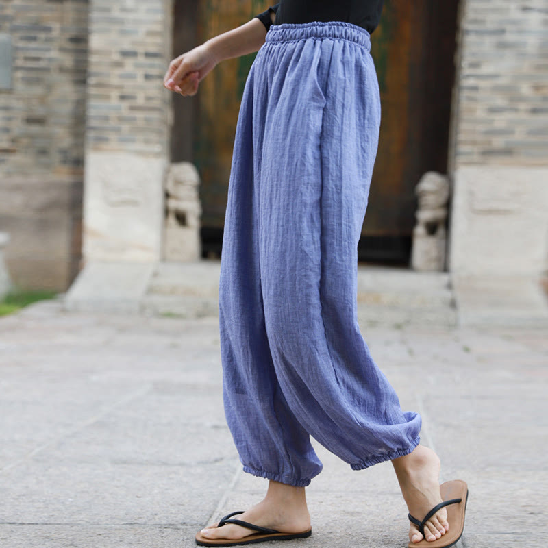 Casual Summer Women's Cotton Pants With Pockets